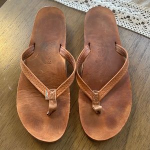 Rainbow Leather Flip Flop Sandal